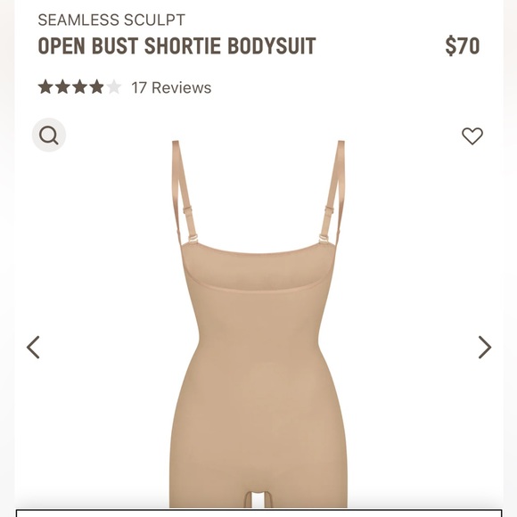 skims seamless sculpt OPEN BUST SHORTIE BODYSUIT - Picture 2 of 11